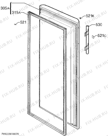 Взрыв-схема холодильника Electrolux RUF2244AOW - Схема узла Door 003